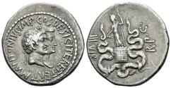 Ancient Coins - Marc Antony (Marcus Antonius), as Imperator and Triumvir (43-30 BC), with Octavia AR Cistophoric Tetradrachm. Ephesus, Ionia. Circa 39