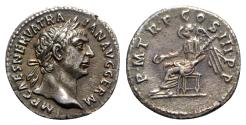 Ancient Coins - Trajan (98-117). AR Denarius - Rome - R/ Victory
