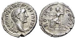 Ancient Coins - Antoninus Pius (AD 138-161). AR Denarius. Rome mint. R/ ROMA