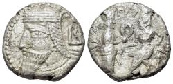 Ancient Coins - Kings of Parthia. Vologases IV (AD 147-191). AR Tetradrachm. Seleukeia on the Tigris mint.