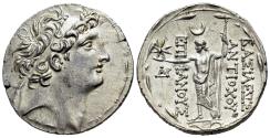 Ancient Coins - Seleucid Empire, Antiochos VIII Epiphanes (Grypos) (121/0-97/6 BC). AR Tetradrachm. Ake-Ptolemais mint; struck circa 121-113 BC. EXTREMELY FINE