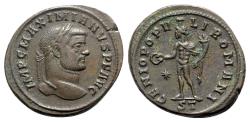 Ancient Coins - Maximianus (286-305). Æ Follis - Ticinum - R/ Genius