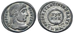 Ancient Coins - Constantine I (AD 307/10-337). Æ Nummus. Heraclea. R/SMHA. VOT / XXX in two lines within wreath.