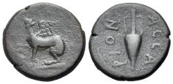 Ancient Coins - Islands off Ionia, Chios, Pseudo-autonomous issue, 1st century AD, Æ Assarion. Sphinx seated left. R/ ACCA PHON, Chian amphora. EXTREMELY RARE