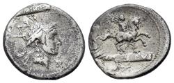Ancient Coins - ROME REPUBLIC L. Philippus. 113-112 BC. AR Denarius. Rome mint. R/ Equestrian statue,