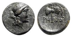 Ancient Coins - Lydia, Thyateira, 2nd century BC. Æ - Apollo / Labrys