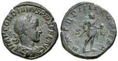 Ancient Coins - Gordian III (AD 238-244) Æ Sestertius. Rome, AD 241-244. R/ Emperor standing