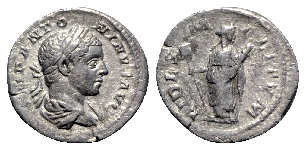 Elagabalus (218-222). AR Denarius - R/ Fides | Roman Imperial Coins