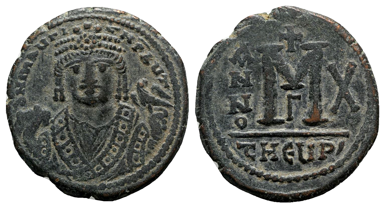 Maurice Tiberius (582-602). Æ 40 Nummi - Antioch, year 10