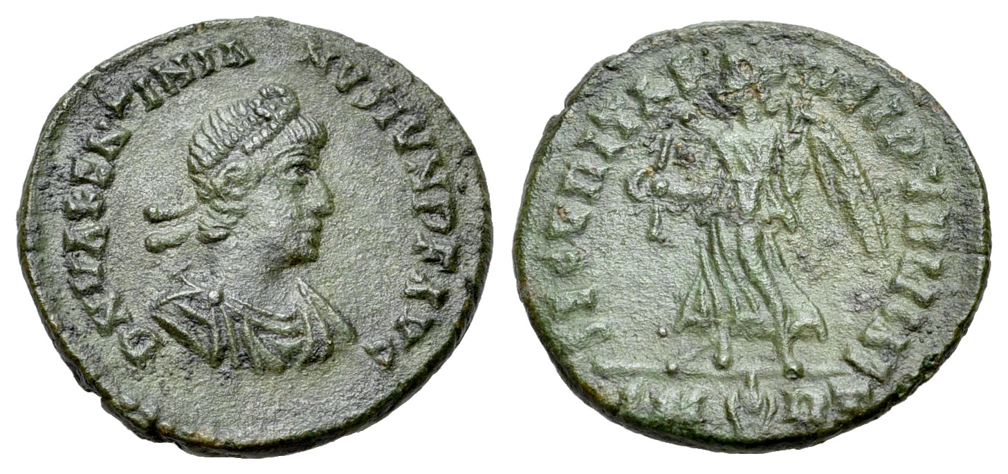 Valentinian II (375-392). Æ 18mm. Rome, 375-78. R/ VICTORY