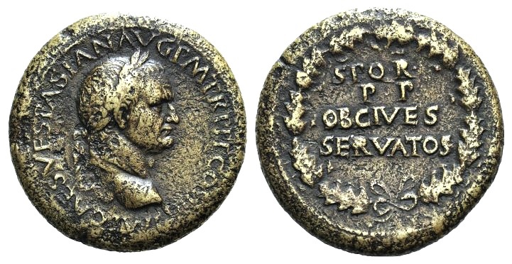 Vespasian 69 79 Ae Sestertius Rome 71 R Spqr Ob Cives Servatos