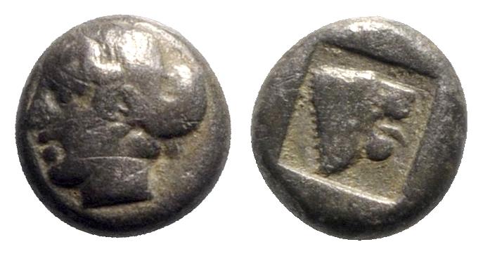 Ancient Coins - Lesbos, Mytilene, c. 480-400 BC. BI Diobol - RARE