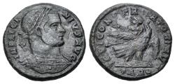 Ancient Coins - Licinius I (AD 308-324). Æ Follis. Arelate, AD 319. R/ Licinius, reclining on back of eagle
