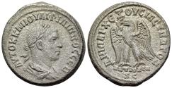 Ancient Coins - Philip II (AD 247-249). Seleucis and Pieria, Antioch. AR Tetradrachm. AD 248-9. R/ EAGLE