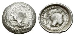 Ancient Coins - Lycia, Xanthos. Time of Vekhssere II (c. 400-390 BC). AR Hemiobol  VERY RARE