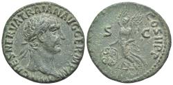 Ancient Coins - Trajan (AD 98-117). Æ As. Rome, 98-9. R/ VICTORY