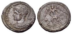 Ancient Coins - Commemorative Series (AD 330-354). Æ Nummus, Treveri, struck under Constantine I, 332-333.  Unpublished bust type.