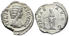 Ancient Coins - Julia Domna (193-217). AR Denarius. Rome, 200-220. R/ PIETAS