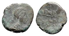 Ancient Coins - Marcian (450-457). Æ 11mm. Heraclea (?). R/ Monogram within wreath