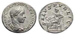 Ancient Coins - Severus Alexander (222-235). AR Denarius. Rome, AD 222. R/ SALUS