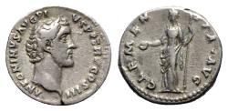 Ancient Coins - Antoninus Pius (138-161). AR Denarius - R/ Clementia