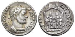 Ancient Coins - Maximianus (first reign, 286-305). AR Argenteus, Treveri, 298-9. R/ VIRTVS MILITVM