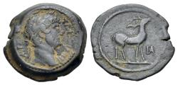 Ancient Coins - EGYPT, Alexandria. Hadrian (AD 117-138). Æ Obol. Dated RY 11 (AD 126/7). R/ STAG