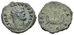 Ancient Coins - Allectus (Romano-British Emperor, AD 293-296). Æ Quinarius. R/ GALLEY