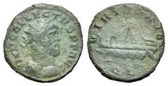 Ancient Coins - Allectus (Romano-British Emperor, AD 293-296). Æ Quinarius. Londinium (London) mint. Struck circa AD 294-295/296. R/ GALLEY