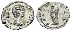 Ancient Coins - Julia Domna (Augusta, 193-217 AD). AR Denarius. Rome mint. Struck under Septimius Severus, circa AD 200-211. R/ FELICITAS