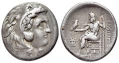 Ancient Coins - KINGS of MACEDON. Philip III Arrhidaios. 323-317 BC. AR Drachm. In the types of Alexander III. Sardes mint. Struck under Menander, circa 323/2 BC.