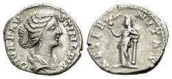 Ancient Coins - Diva Faustina II (Died 175/6). AR, Denarius. Rome. R/ AETERNITAS