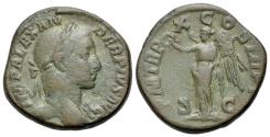 Ancient Coins - Severus Alexander (AD 222-235). Æ Sestertius. Rome mint. 13th emission, AD 231. R/ VICTORY