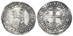 Ancient Coins - CRUSADERS - Knights of St. John, Grand Master Hélion de Villeneuve (1319-1346) AR Gigliato Extremely Fine