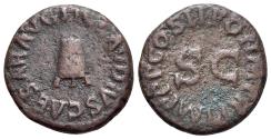 Ancient Coins - Claudius (41-54). Æ Quadrans. Rome, AD 41. Modius. R/ Large S • C