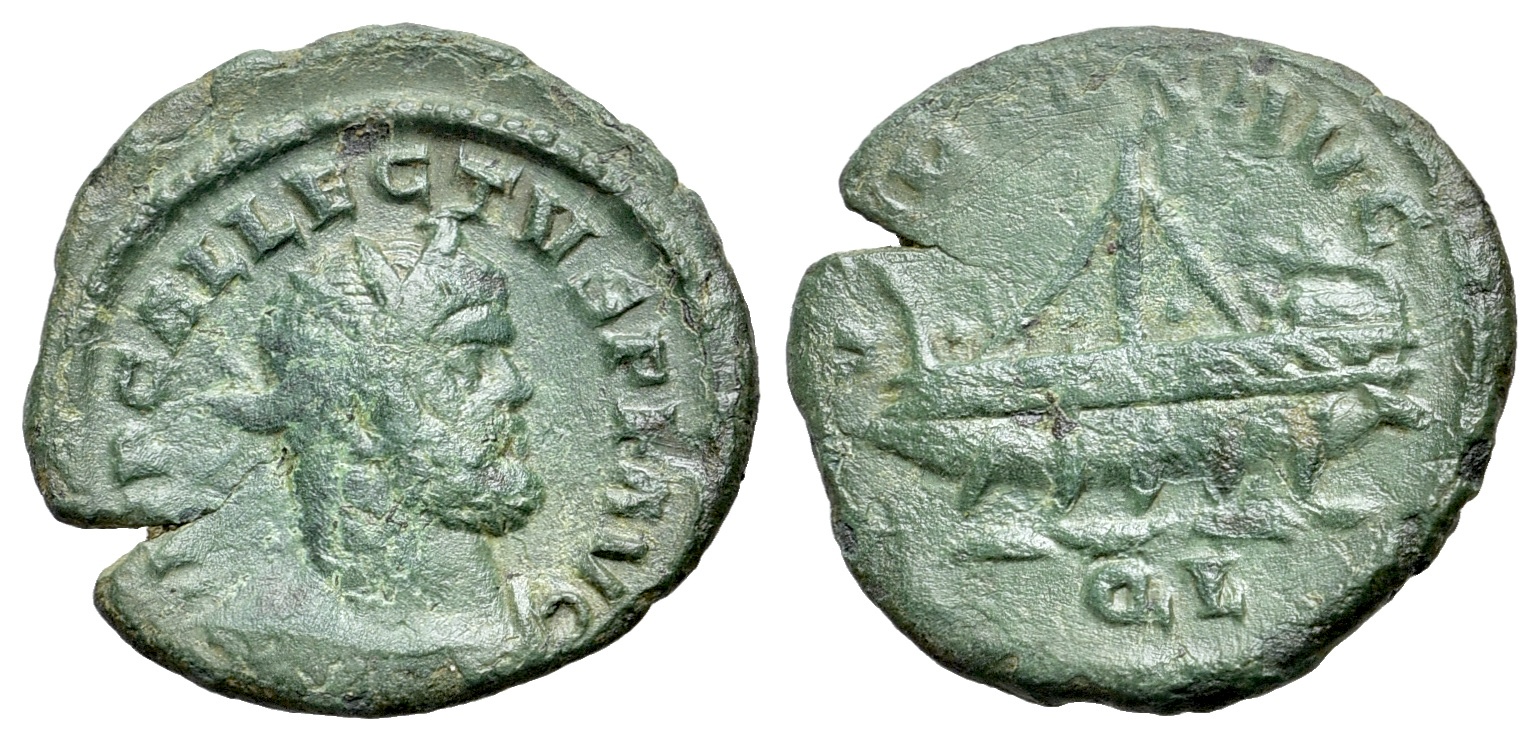 Allectus. Romano-British Emperor (AD 293-296). BI Quinarius. Londinium ...