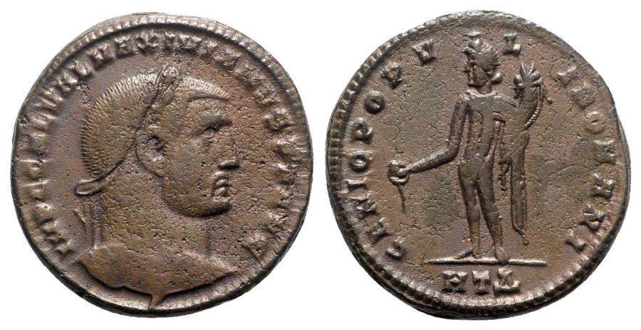 Ancient Coins - Galerius (305-311). Æ Follis - Heraclea - R/ Genius