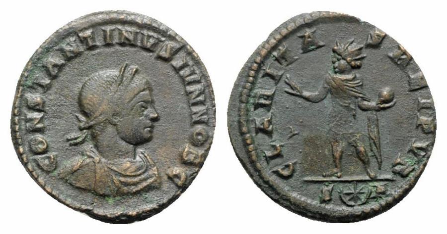 Ancient Coins - Constantine II (Caesar, 316-337). Æ Follis - Arelate - R/ Sol