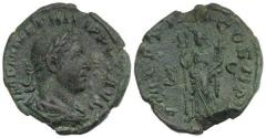 Ancient Coins - Philip I (244-249). Æ Sestertius. Rome, AD 247. R/ Felicitas