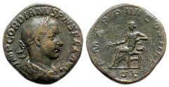 Ancient Coins - Gordian III (238-244). Æ Sestertius - Rome - R/ Apollo