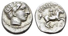 Ancient Coins - Kings of Macedon, time of Philip III - Kassander (c. 323/2-315 BC). AR 1/5 Tetradrach. Amphipolis, c. 323/2-315 BC. Head of Apollo R/ Youth on horseback