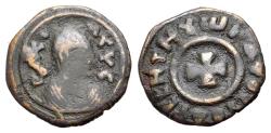 Ancient Coins - AXUM. temp. Ezanas (mid. 340s-circa 380). Æ Lepton. Anonymous 'BACIΛEYC' issue. R/ Cross pattée