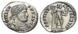 Ancient Coins - Valens (AD 364-378). AR Siliqua. Lugdunum (Lyon) mint, 1st officina. Struck AD 365-366. EXTREMELY FINE