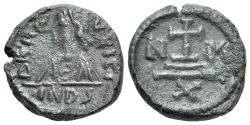 Ancient Coins - Maurice Tiberius (582-602). Æ 10 Nummi. Carthage, year 6 (587/8). NICE !!