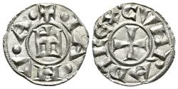 World Coins - Crusader ITALY. Genova (Genoa), Republic, c. 1139-1339. AR Denaro Castle / Cross