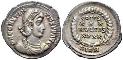 Ancient Coins - Constantius II (337-361). AR Siliqua. Sirmium, 351-5. R/ VOTIS/XXX/MVLTIS/XXXX