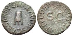 Ancient Coins - Claudius (41-54). Æ Quadrans. Rome, AD 41. Modius. R/ Large S • C