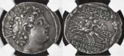 Ancient Coins - SELEUKID EMPIRE. Antiochos VI Dionysos (144-142 BC). AR Tetradrachm. Antioch on the Orontes mint. Dated SE 169 (144/5 BC). EX SPINK Arnold Mallinson Collection