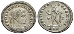 Ancient Coins - Constantine I (AD 307/310-337). Æ Nummus - Follis. Treveri, AD 316. R/ SOL Ex trésor de Chitry, exemplaire n 1355