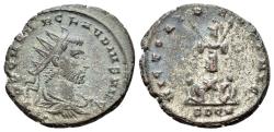 Ancient Coins - Claudius II (AD 268-270). BI Radiate. Cyzicus, AD 269. R/ Two captives seated at base of trophy; SPQR